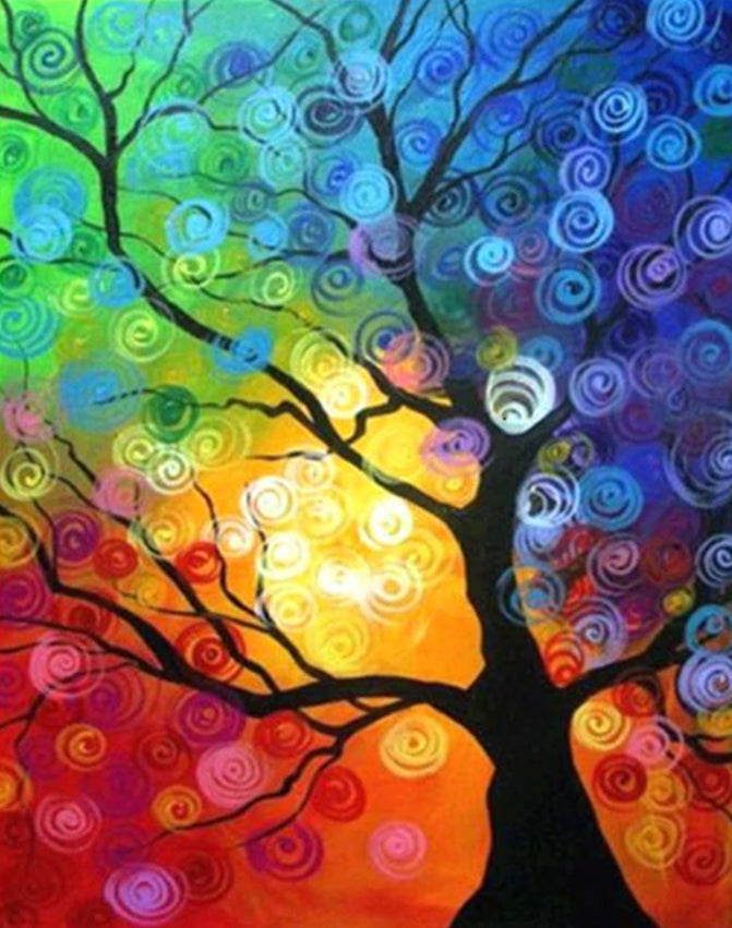 Plante Arbre Abstrait Peinture par Numéro