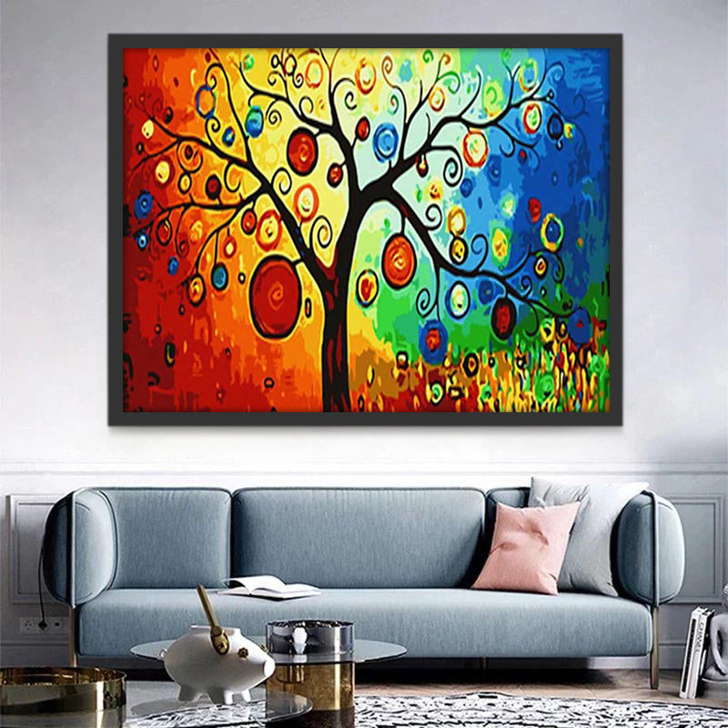 Plante Arbre Abstrait Peinture par Numéros