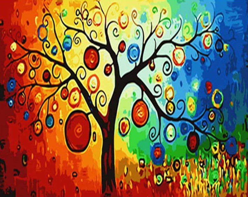 Plante Arbre Abstrait Peinture par Numéros