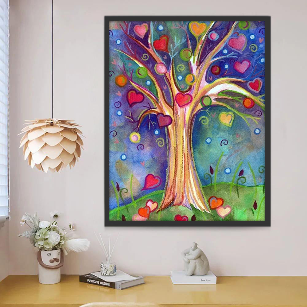 Plante Arbre avec des Cordiformes Feuilles Peinture par Numéros