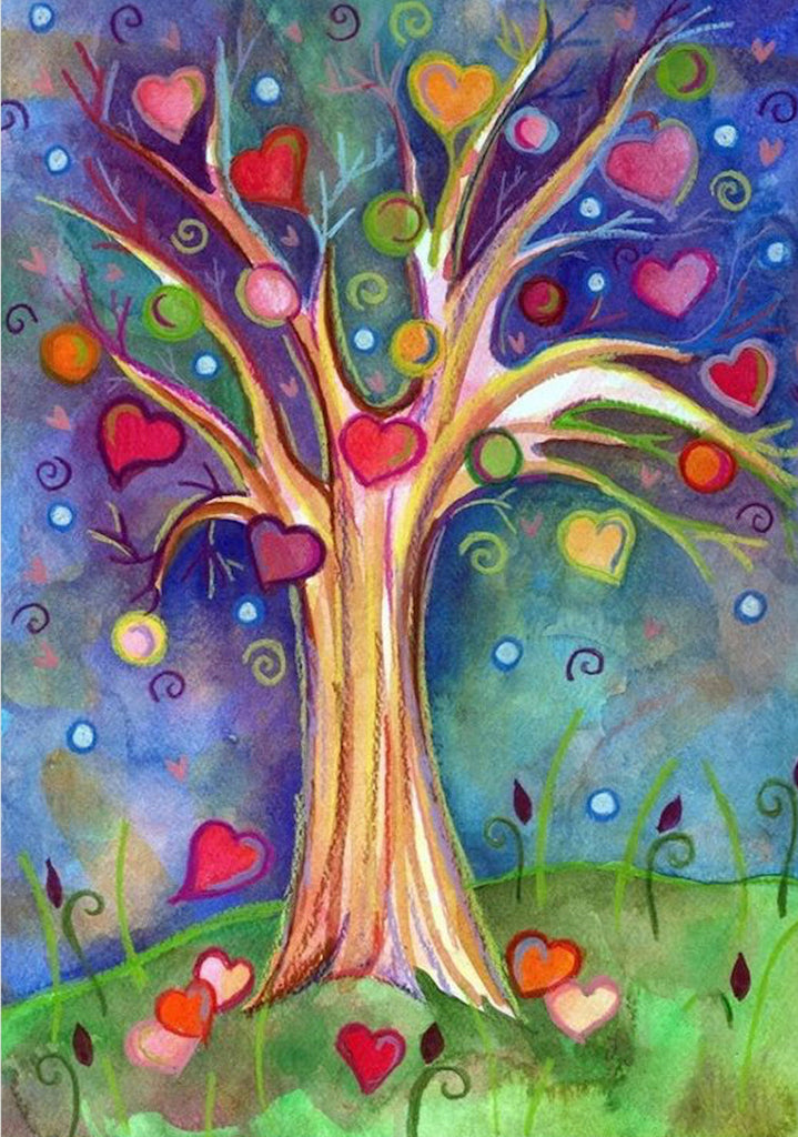 Plante Arbre avec des Cordiformes Feuilles Peinture par Numéros