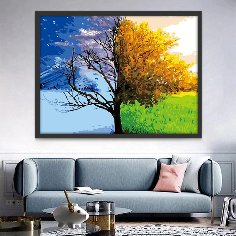 Plante Arbre d'Été et d'Hiver Peinture par Numéros