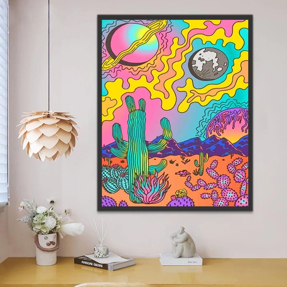 Plante Désertique Art abstrait Peinture par Numéros