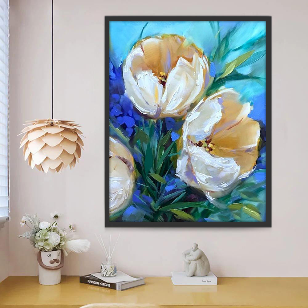 Plante Fleur Blanche Peinture par Numéros