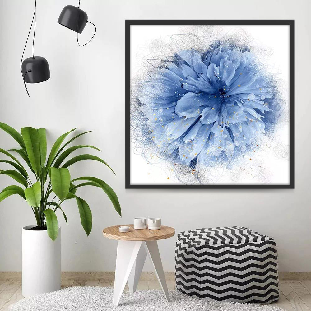 Plante Fleur Bleu Chic Peinture par Numéros