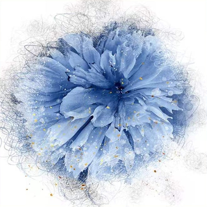 Plante Fleur Bleu Chic Peinture par Numéros