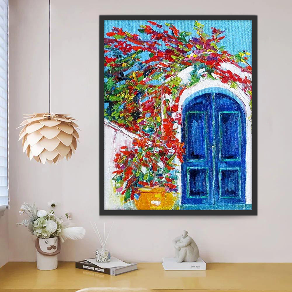 Plante Fleur et Porte Jolie Peinture par Numéros