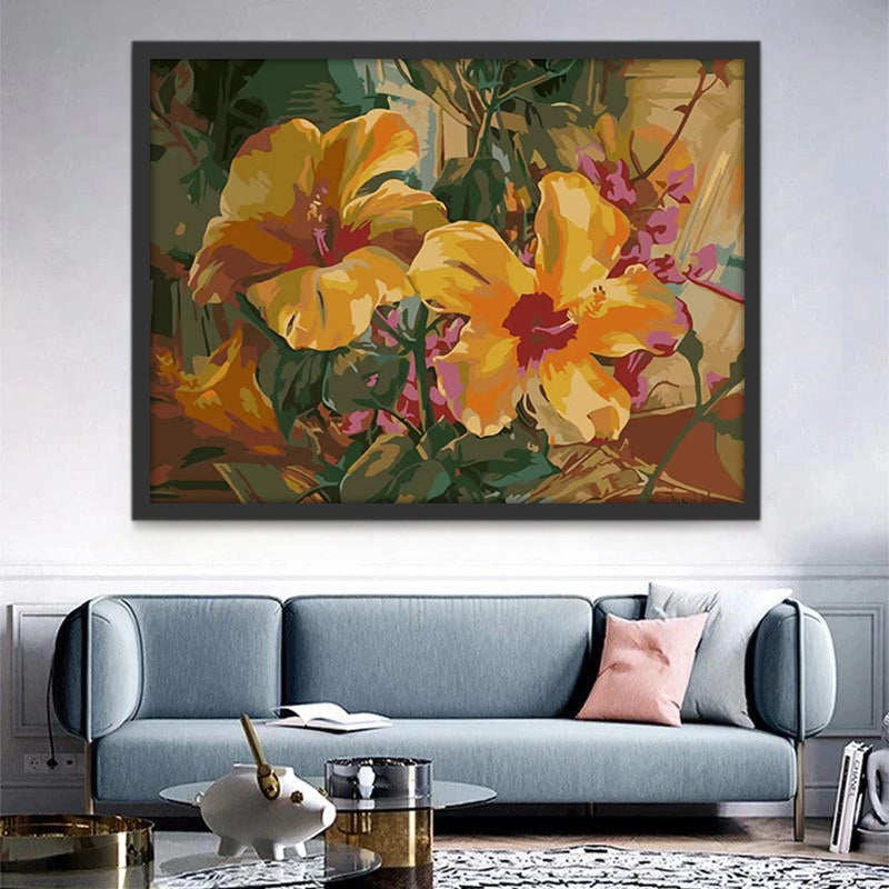 Plante Fleur Orange Peinture par Numéros