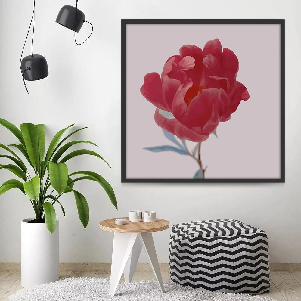 Plante Fleur Rouge Magnifique Peinture par Numéros