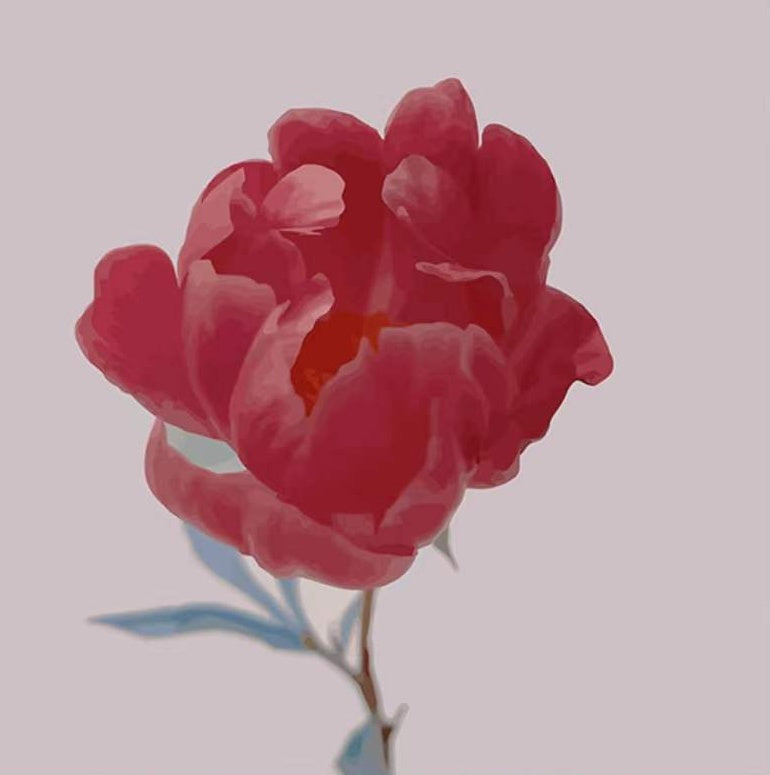 Plante Fleur Rouge Magnifique Peinture par Numéros