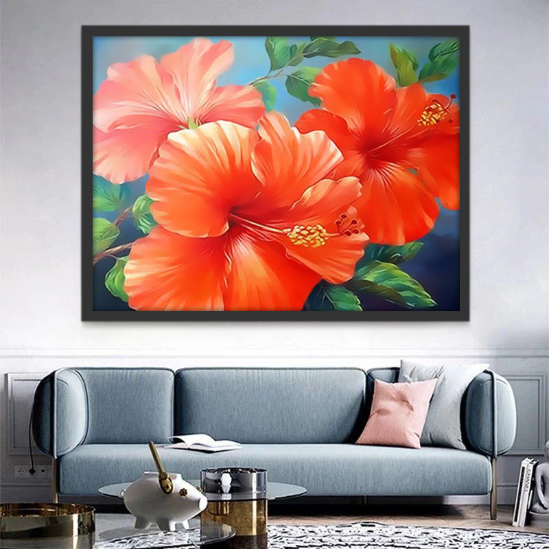 Plante Fleur Rousse et Orange Peinture par Numéros