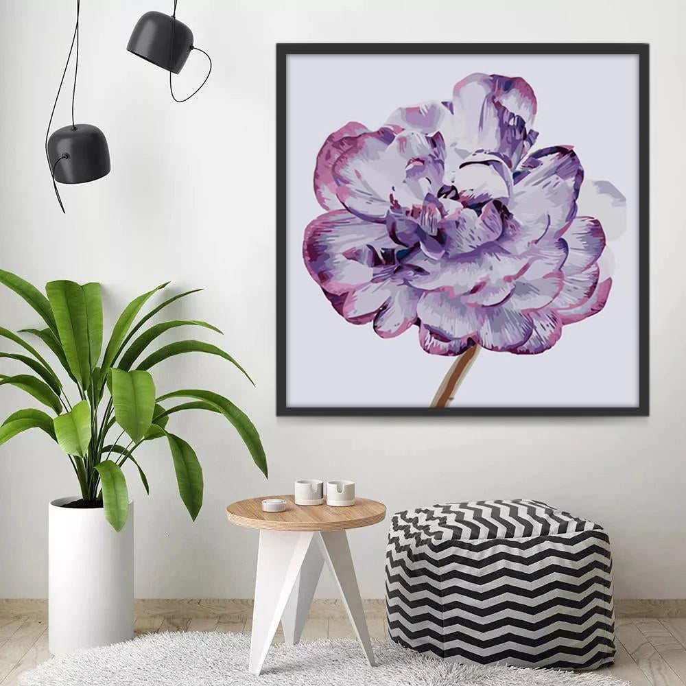 Plante Fleur Violette Peinture par Numéros