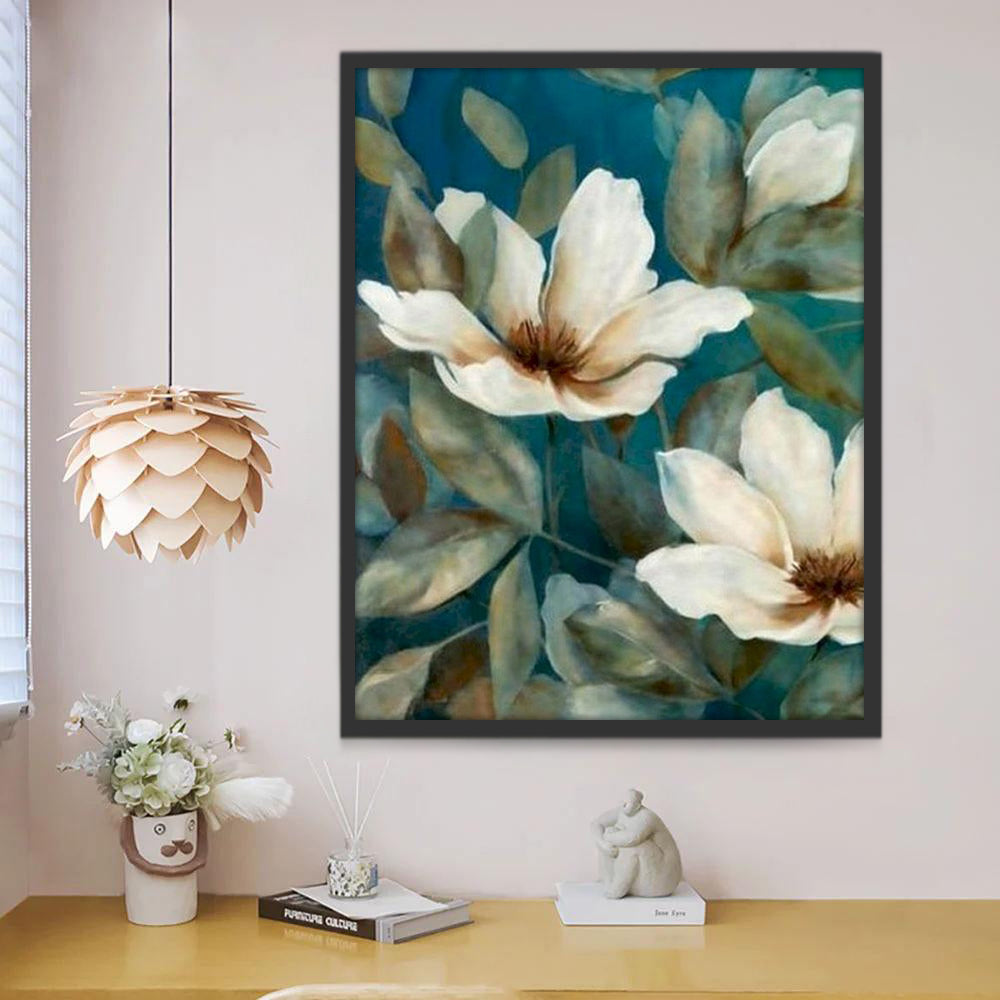 Plante Fleurs Blanches Peinture par Numéros