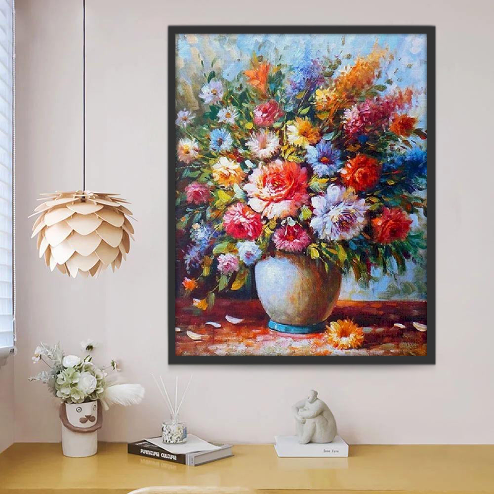 Plante Fleurs Variées et Colorées Peinture par Numéros