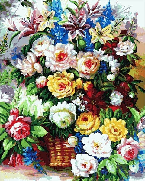 Plante Fleurs Versicolores Peinture par Numéros