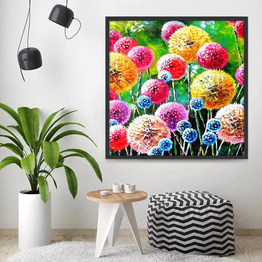 Plante Pissenlits Colorés Peinture par Numéros