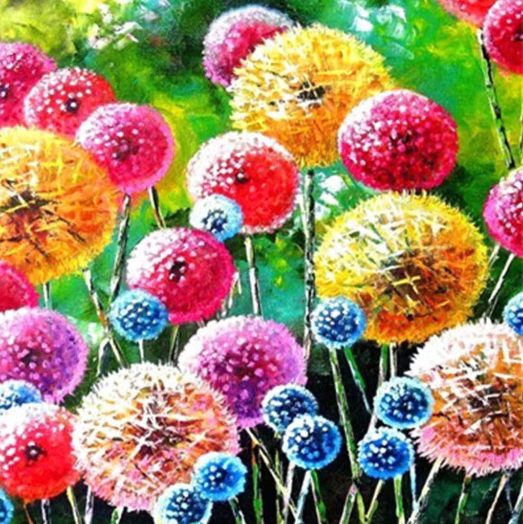Plante Pissenlits Colorés Peinture par Numéros