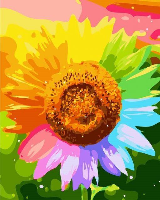 Plante Tournesol Coloré Peinture par Numéros
