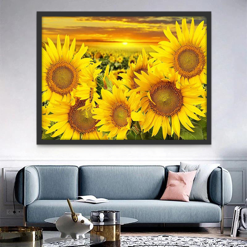 Plante Tournesol Paysage Peinture par Numéros