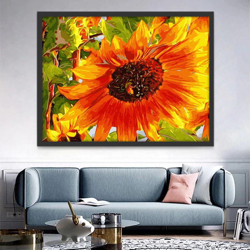 Plante Tournesol Roux Peinture par Numéros