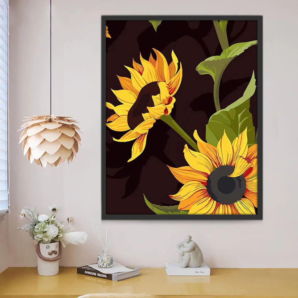 Plante Tournesol Sauvage Peinture par Numéros