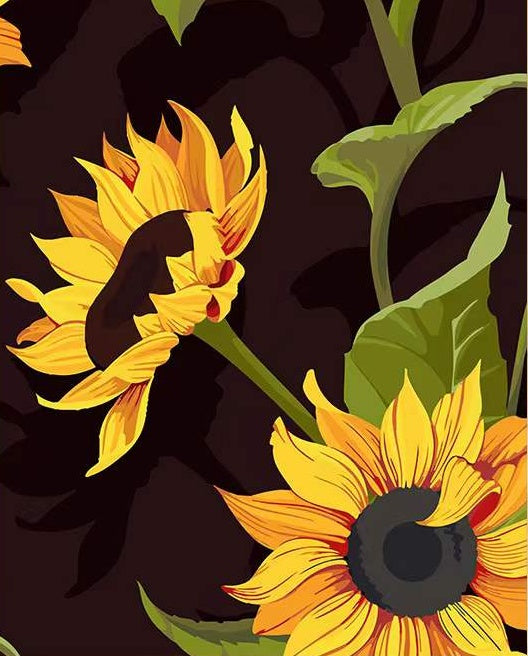Plante Tournesol Sauvage Peinture par Numéros