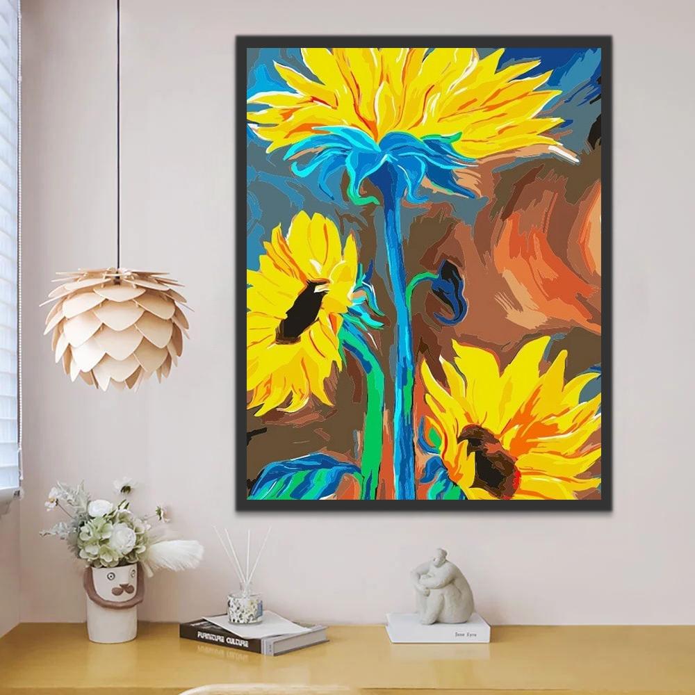 Plante Tournesols Dessinés Peinture par Numéros