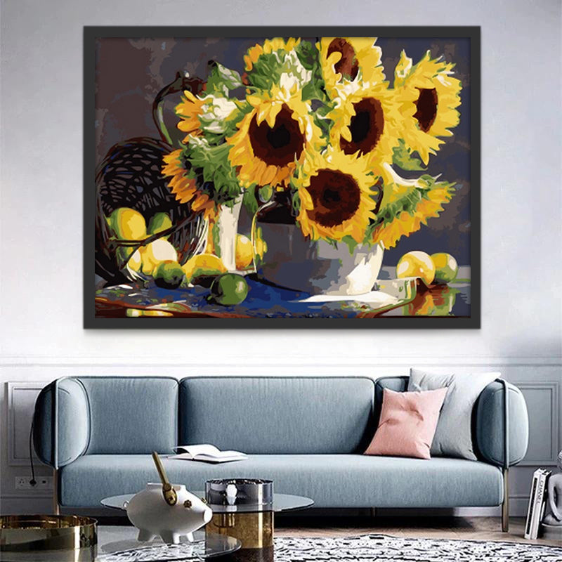 Plante Tournesols et Citrons Peinture par Numéros