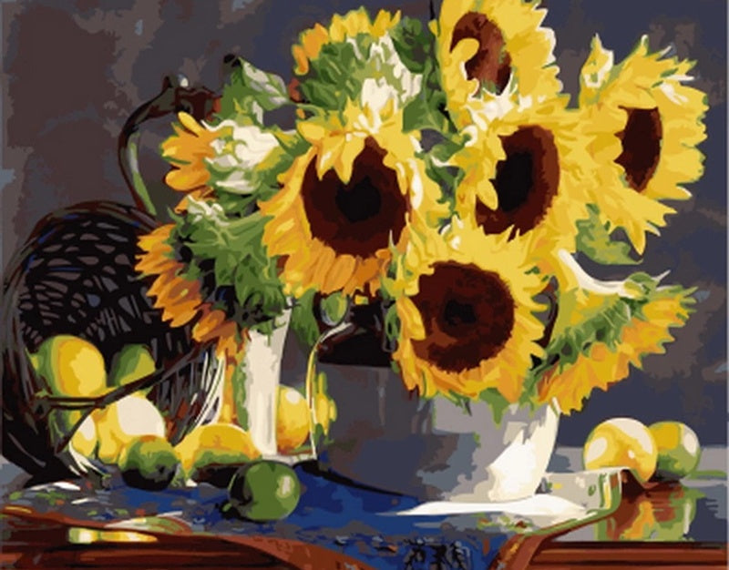 Plante Tournesols et Citrons Peinture par Numéros