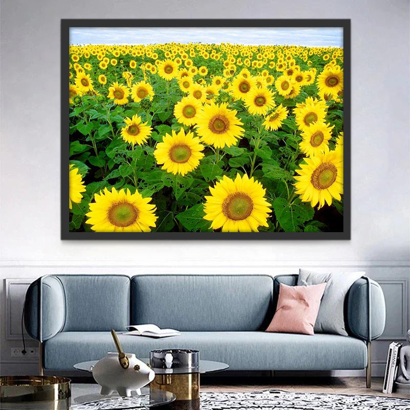 Plante Tournesols et Mer Peinture par Numéros