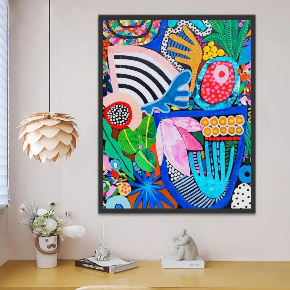 Plantes Art abstrait Peinture par Numéros