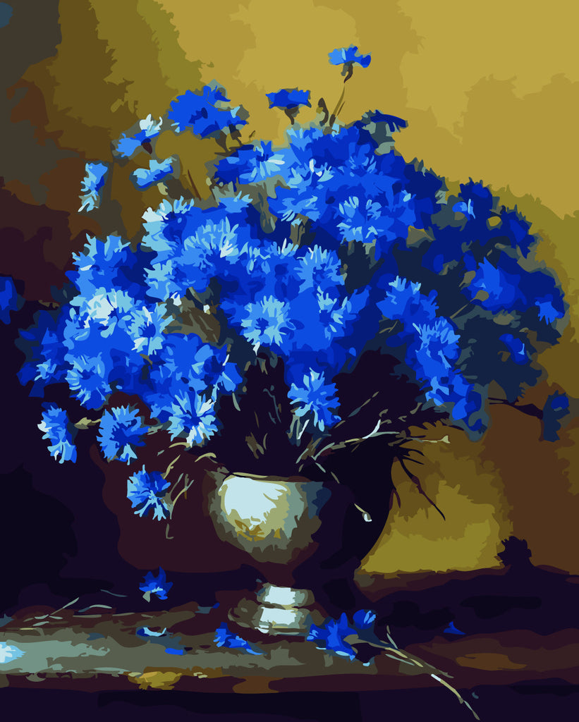 Plantes Bleues Peinture par Numéros