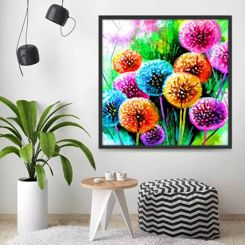 Plantes Pissenlits Colorés Peinture par Numéros