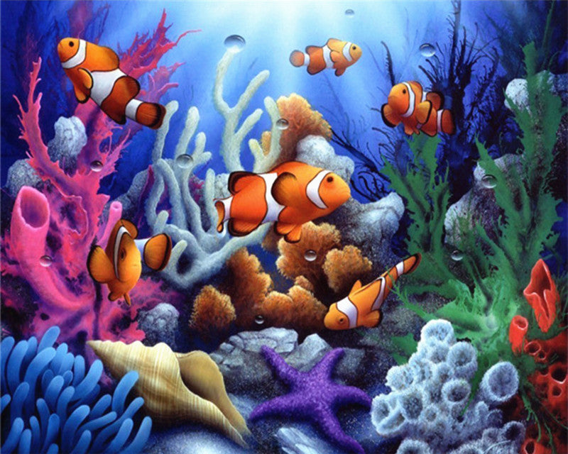 Poissons-clowns et Corails Peinture par Numéros