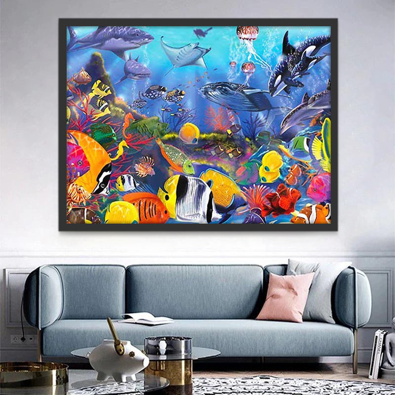 Poissons Variés Peinture par Numéros