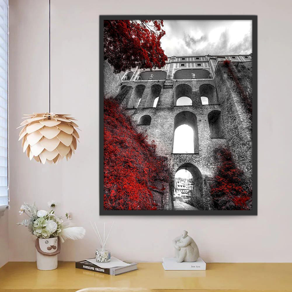 Pont du château de Český Krumlov Peinture par Numéros