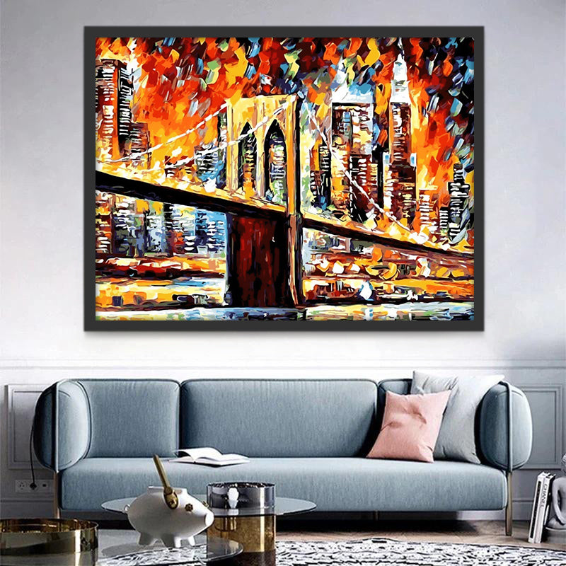 Pont et Feu Peinture par Numéros