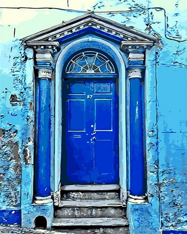 Porte Bleue Peinture par Numéros