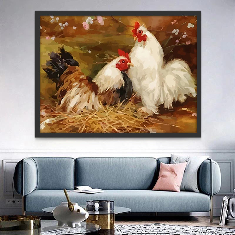 Poulet Blanc Peinture par Numéros