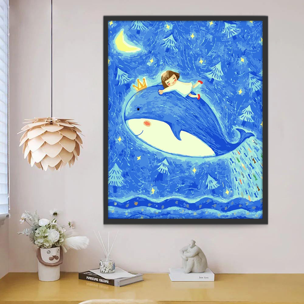 Prince de Baleine et Fille Peinture par Numéros