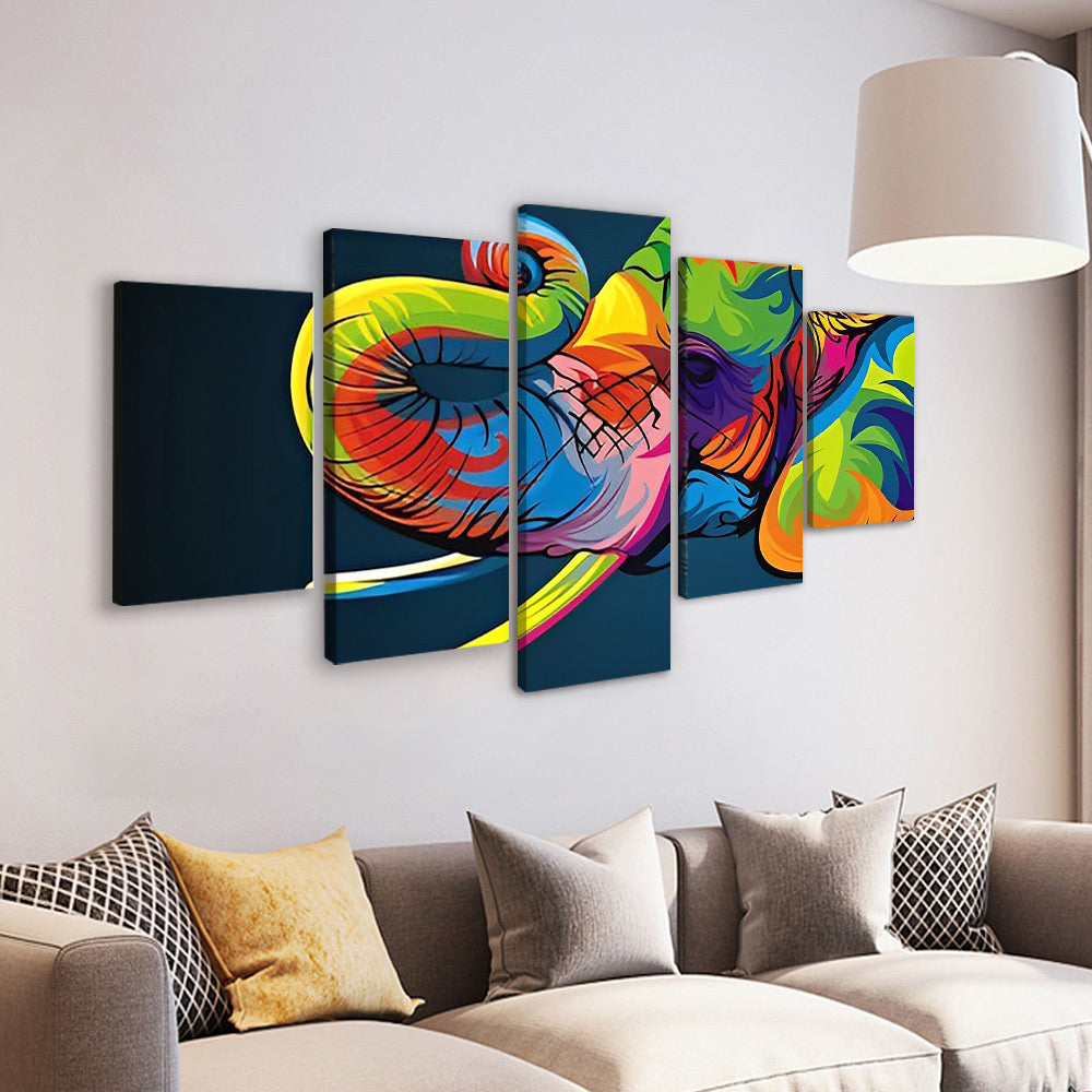 Proboscide Colorée d'Éléphant 5 Partie Peinture par Numéros