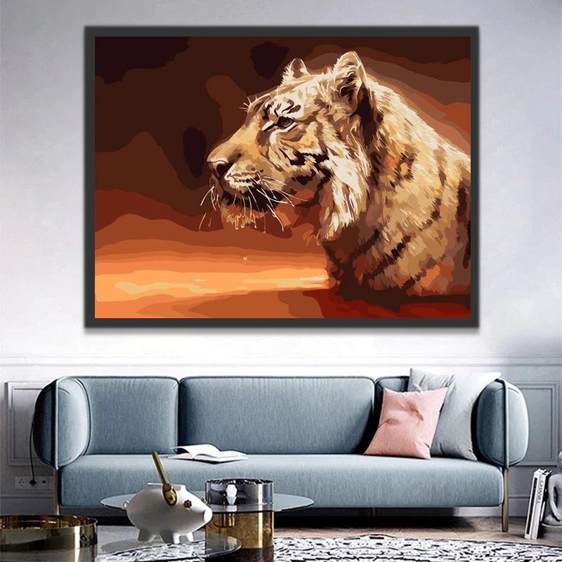 Profil de Tigre Digne Peinture par Numéros