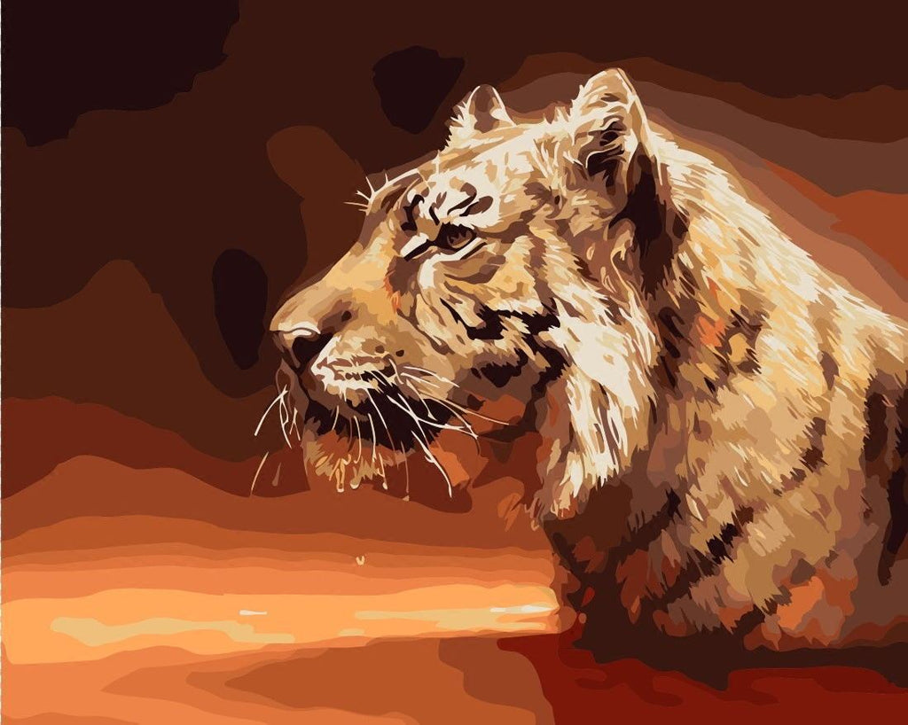 Profil de Tigre Digne Peinture par Numéros