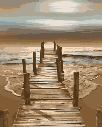 Quai et Mer Peinture par Numéros