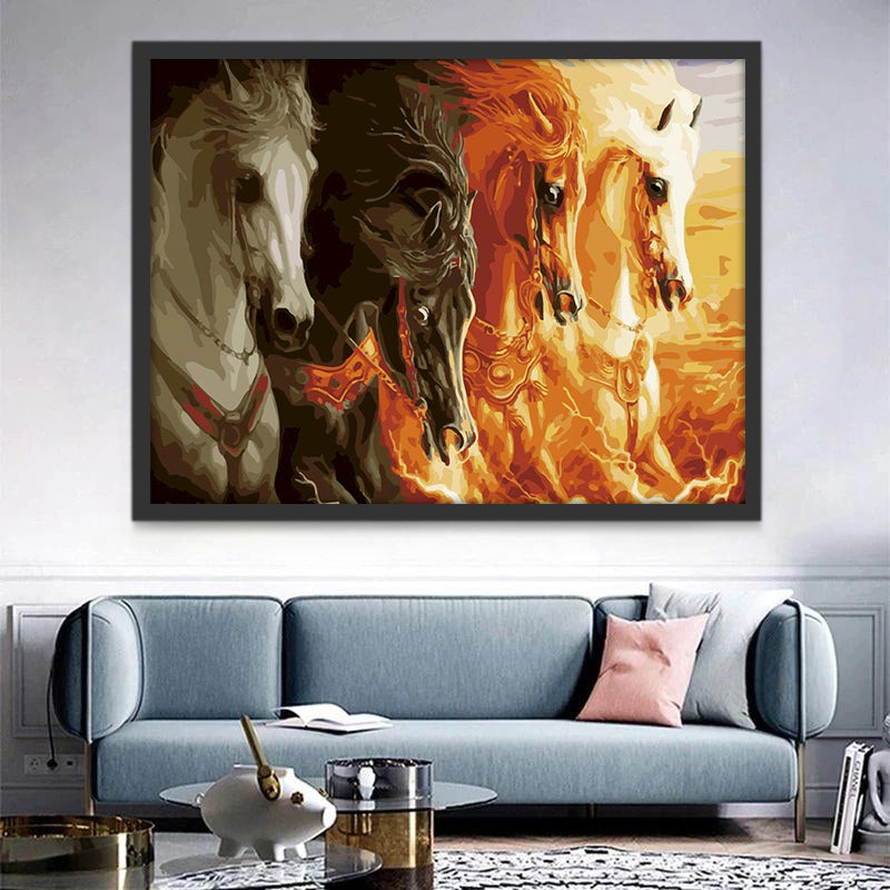 Quatre Chevaux Fantastiques Peinture par Numéros
