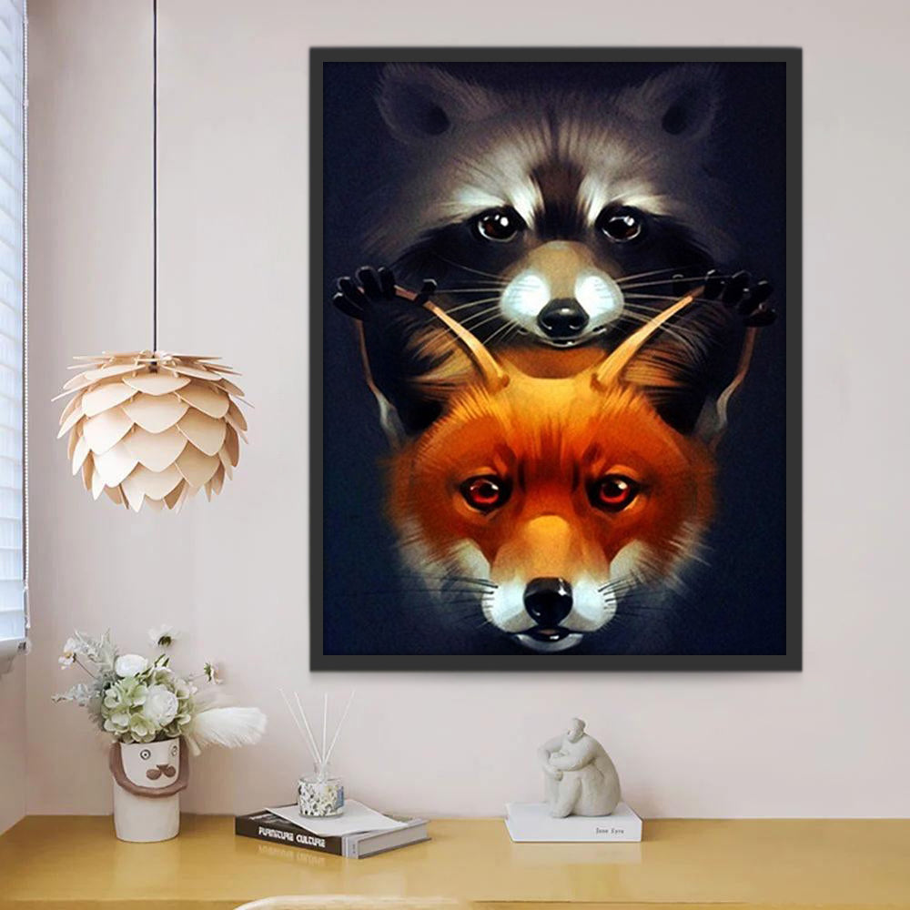 Racoon et Renard Peinture par Numéros