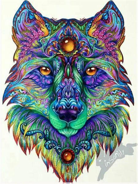 Renard avec Totem Peinture par Numéros