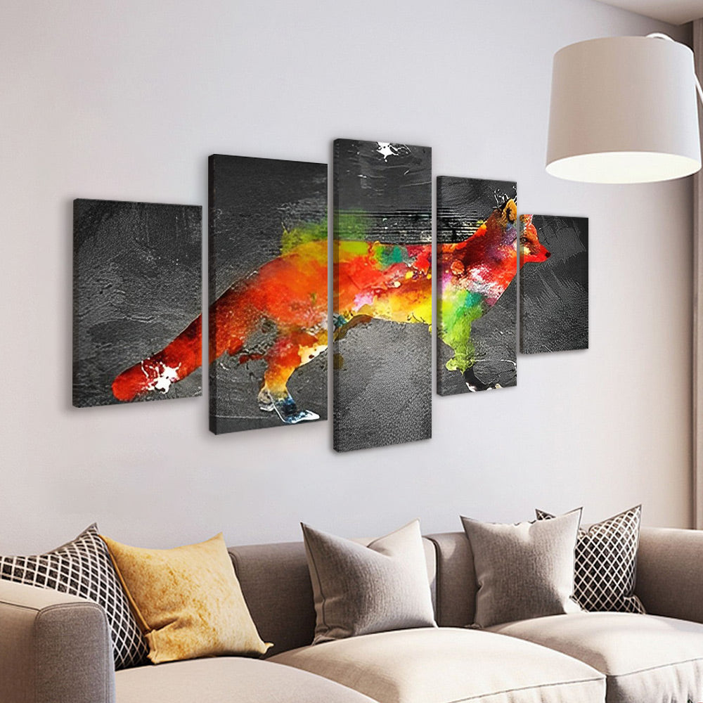 Renard Coloré 5 Partie Peinture par Numéros