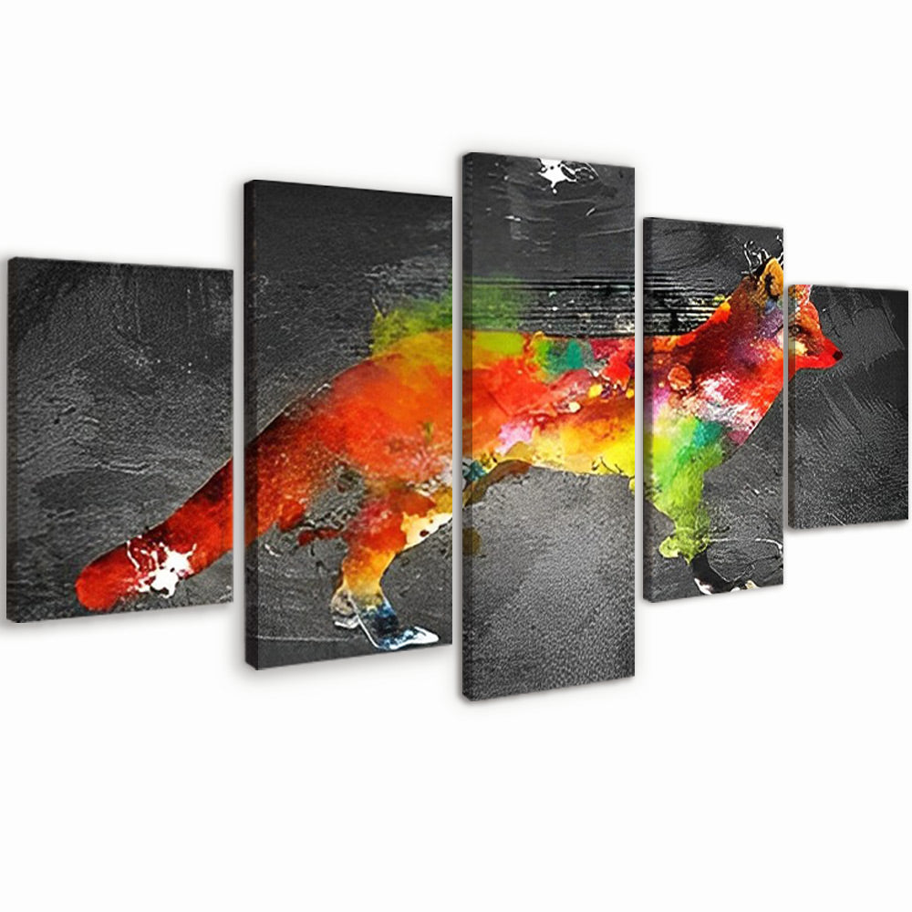 Renard Coloré 5 Partie Peinture par Numéros