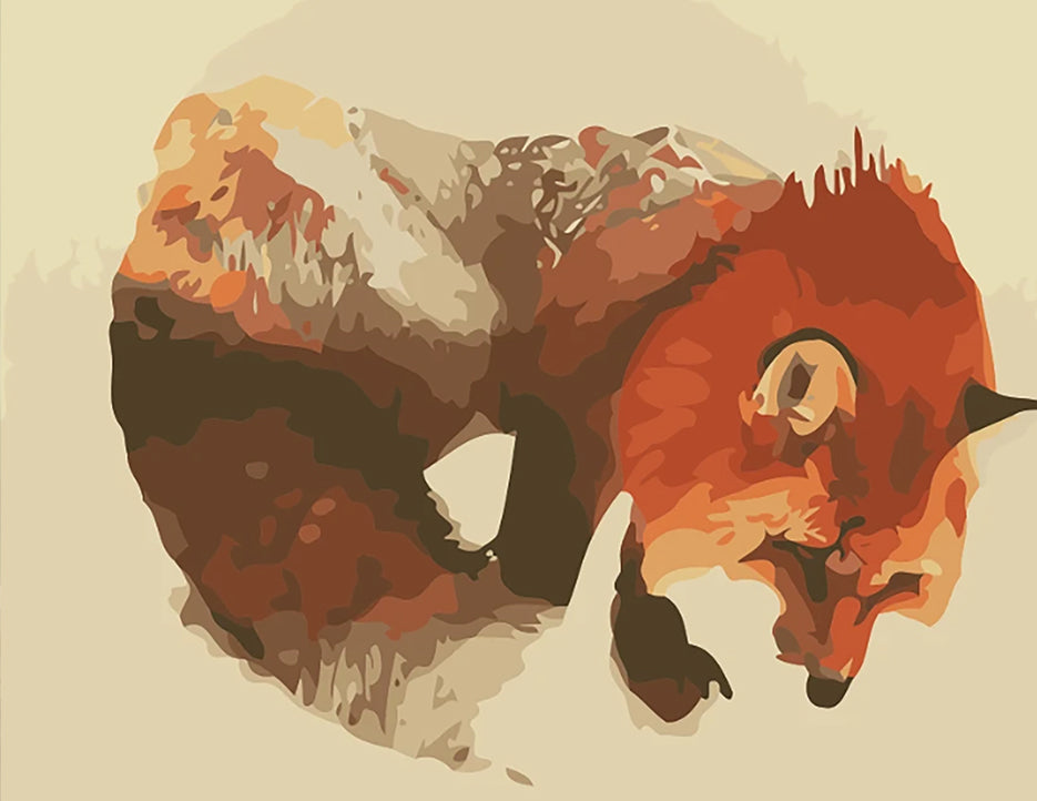 Renard de Montagne Peinture par Numéros